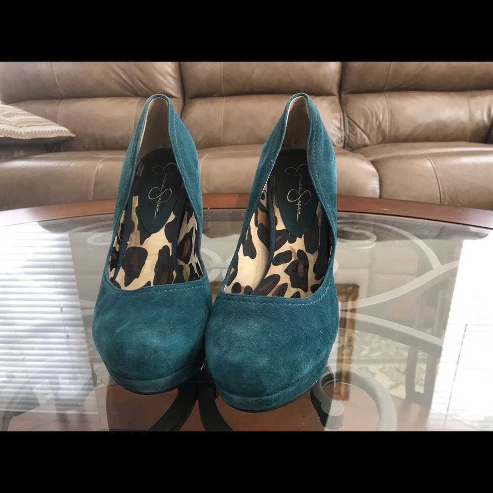 Jessica Simpson Jade Green Suede Platform